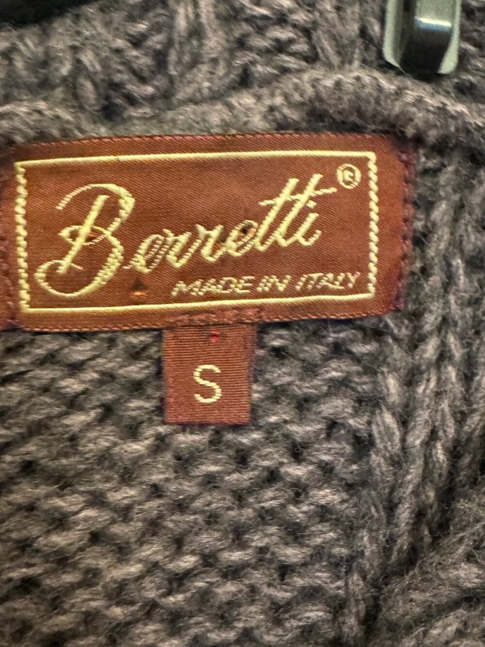 Berretti Womens Small Cable Knit Button-Up Sweater Wool Blend Brown - Picture 3 of 8